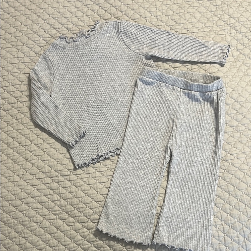 Old Navy Gray Ribbed Knit Set